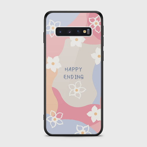 Samsung Galaxy S10 Cover - Happy Series - HQ Ultra Shine Premium Infinity Glass Soft Silicon Borders Case