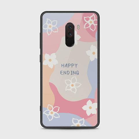 Xiaomi Pocophone F1 Cover - Happy Series - HQ Ultra Shine Premium Infinity Glass Soft Silicon Borders Case