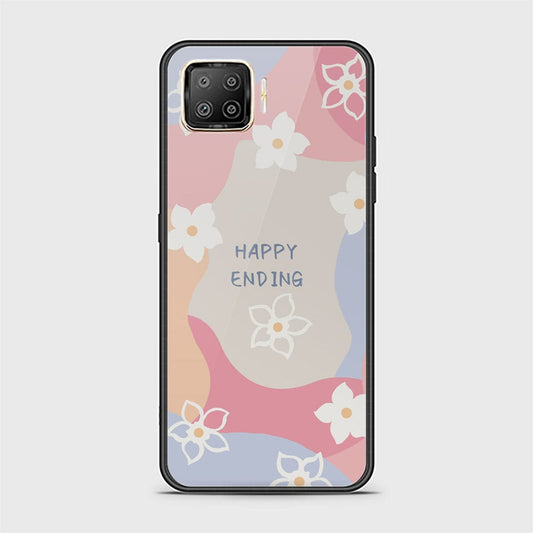 Oppo Reno 4 Lite Cover - Happy Series - HQ Ultra Shine Premium Infinity Glass Soft Silicon Borders Case