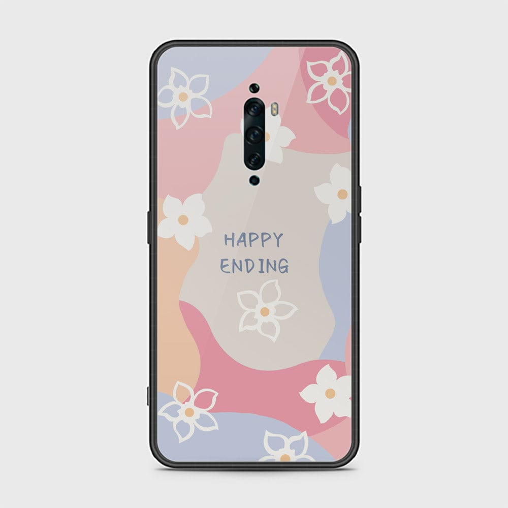 Oppo Reno 2F Cover - Happy Series - HQ Ultra Shine Premium Infinity Glass Soft Silicon Borders Case