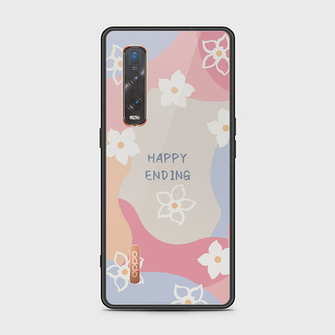 Oppo Find X2 Pro Cover - Happy Series - HQ Ultra Shine Premium Infinity Glass Soft Silicon Borders Case