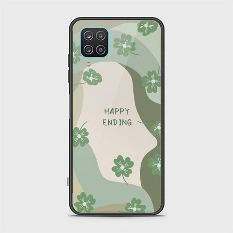 Samsung Galaxy A12 Cover - Happy Series - HQ Ultra Shine Premium Infinity Glass Soft Silicon Borders Case