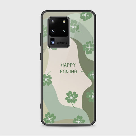 Samsung Galaxy S20 Ultra Cover - Happy Series - HQ Ultra Shine Premium Infinity Glass Soft Silicon Borders Case