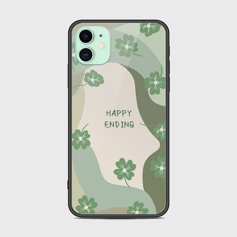 iPhone 11 Cover - Happy Series - HQ Ultra Shine Premium Infinity Glass Soft Silicon Borders Case