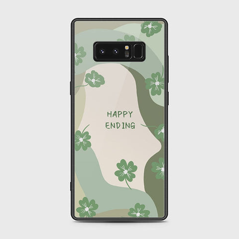 Samsung Galaxy Note 8 Cover - Happy Series - HQ Ultra Shine Premium Infinity Glass Soft Silicon Borders Case