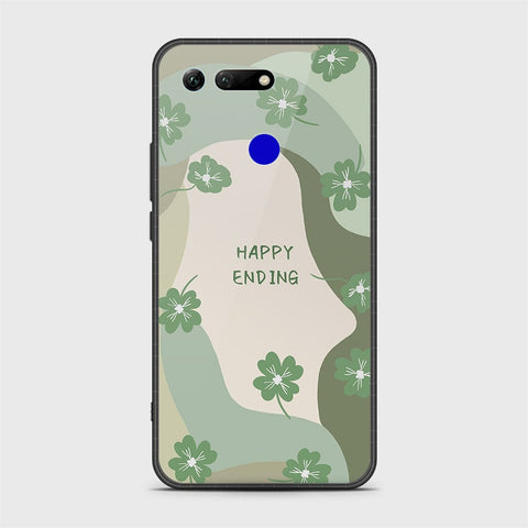 Huawei Honor View 20 Cover - Happy Series - HQ Ultra Shine Premium Infinity Glass Soft Silicon Borders Case