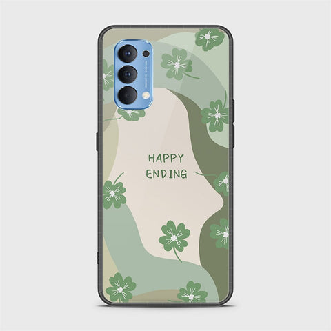 Oppo Reno 4 Cover - Happy Series - HQ Ultra Shine Premium Infinity Glass Soft Silicon Borders Case