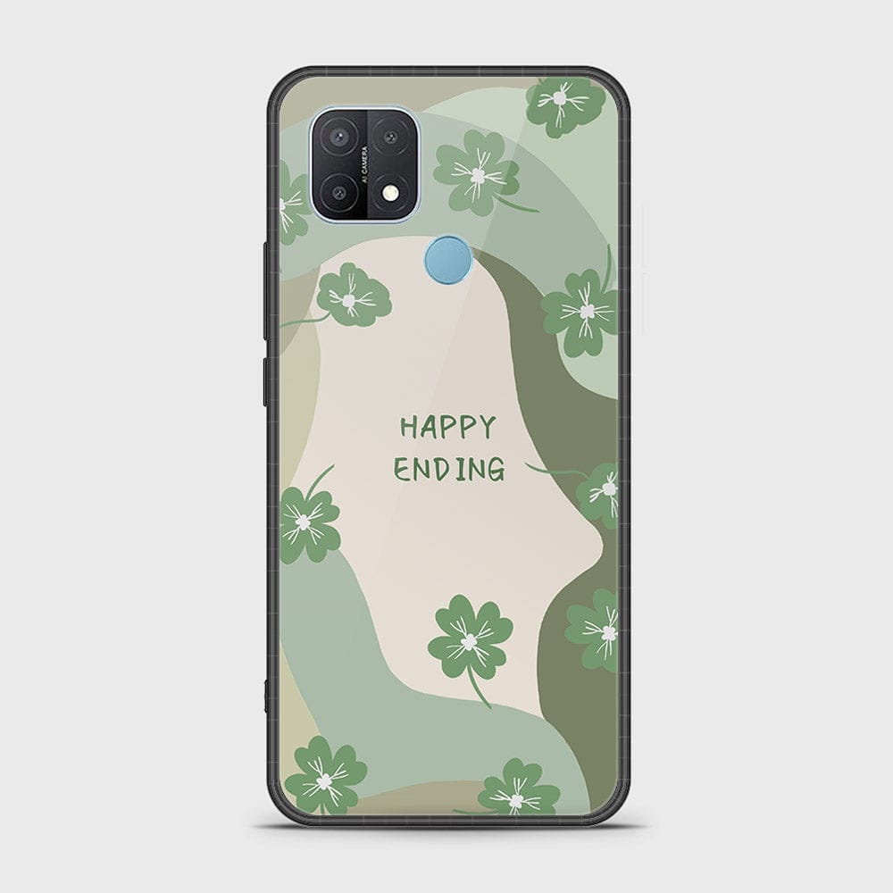 Oppo A15 Cover - Happy Series - HQ Ultra Shine Premium Infinity Glass Soft Silicon Borders Case (Fast Delivery)