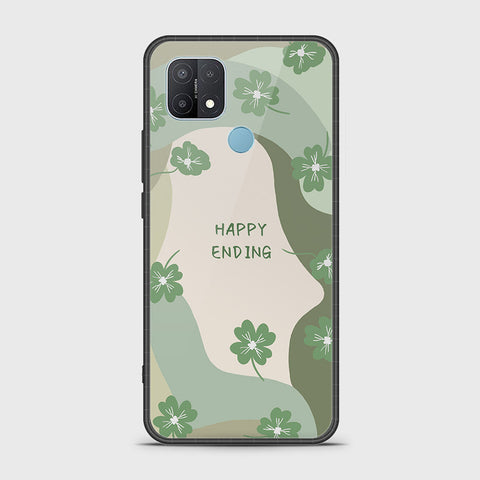 Oppo A35 Cover - Happy Series - HQ Ultra Shine Premium Infinity Glass Soft Silicon Borders Case