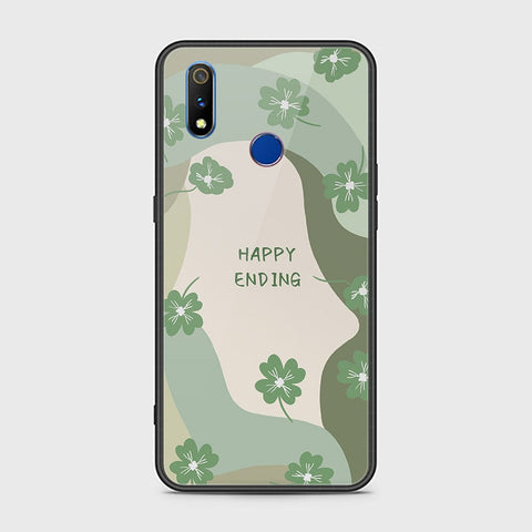 Realme 3 Cover - Happy Series - HQ Ultra Shine Premium Infinity Glass Soft Silicon Borders Case