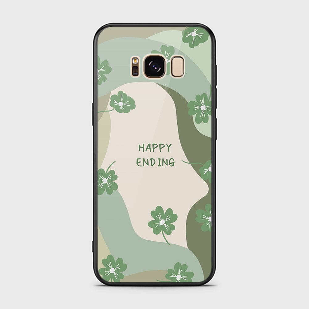 Samsung Galaxy S8 Cover - Happy Series - HQ Ultra Shine Premium Infinity Glass Soft Silicon Borders Case