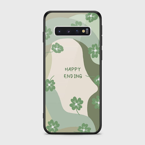 Samsung Galaxy S10 Cover - Happy Series - HQ Ultra Shine Premium Infinity Glass Soft Silicon Borders Case