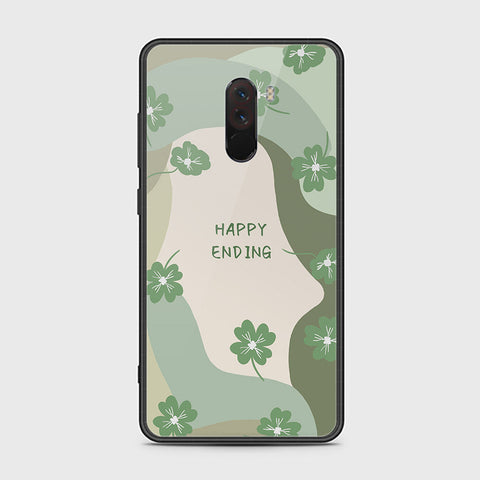 Xiaomi Pocophone F1 Cover - Happy Series - HQ Ultra Shine Premium Infinity Glass Soft Silicon Borders Case