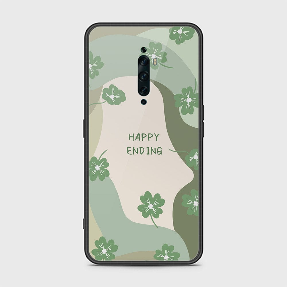 Oppo Reno 2Z Cover - Happy Series - HQ Ultra Shine Premium Infinity Glass Soft Silicon Borders Case (Fast Delivery)