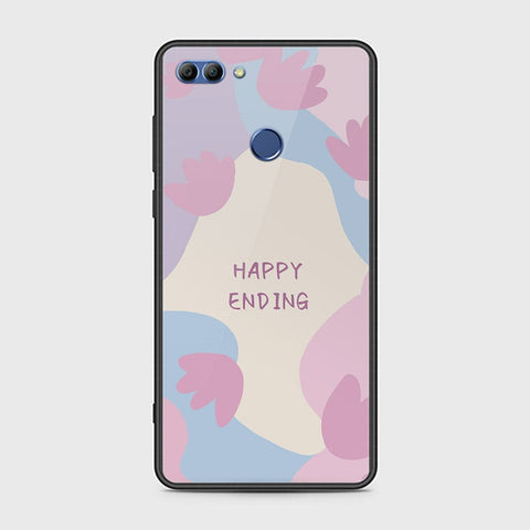 Huawei Y9 2018 Cover - Happy Series - HQ Ultra Shine Premium Infinity Glass Soft Silicon Borders Case