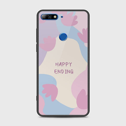 Huawei Y7 Prime 2018 Cover - Happy Series - HQ Ultra Shine Premium Infinity Glass Soft Silicon Borders Case