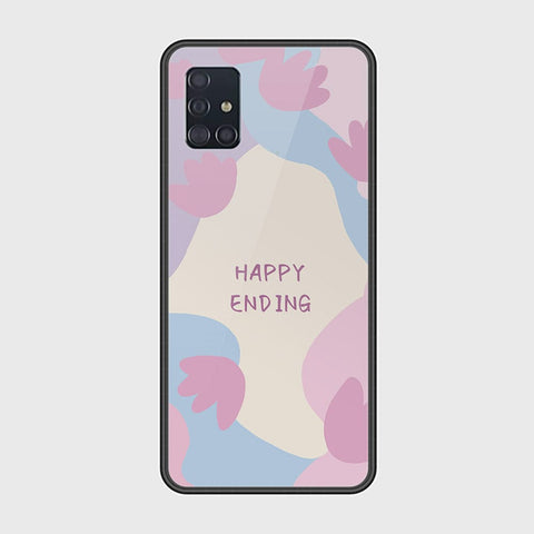 Samsung Galaxy A51 Cover - Happy Series - HQ Ultra Shine Premium Infinity Glass Soft Silicon Borders Case