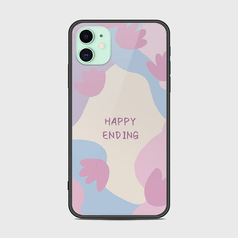 iPhone 11 Cover - Happy Series - HQ Ultra Shine Premium Infinity Glass Soft Silicon Borders Case