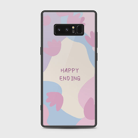 Samsung Galaxy Note 8 Cover - Happy Series - HQ Ultra Shine Premium Infinity Glass Soft Silicon Borders Case