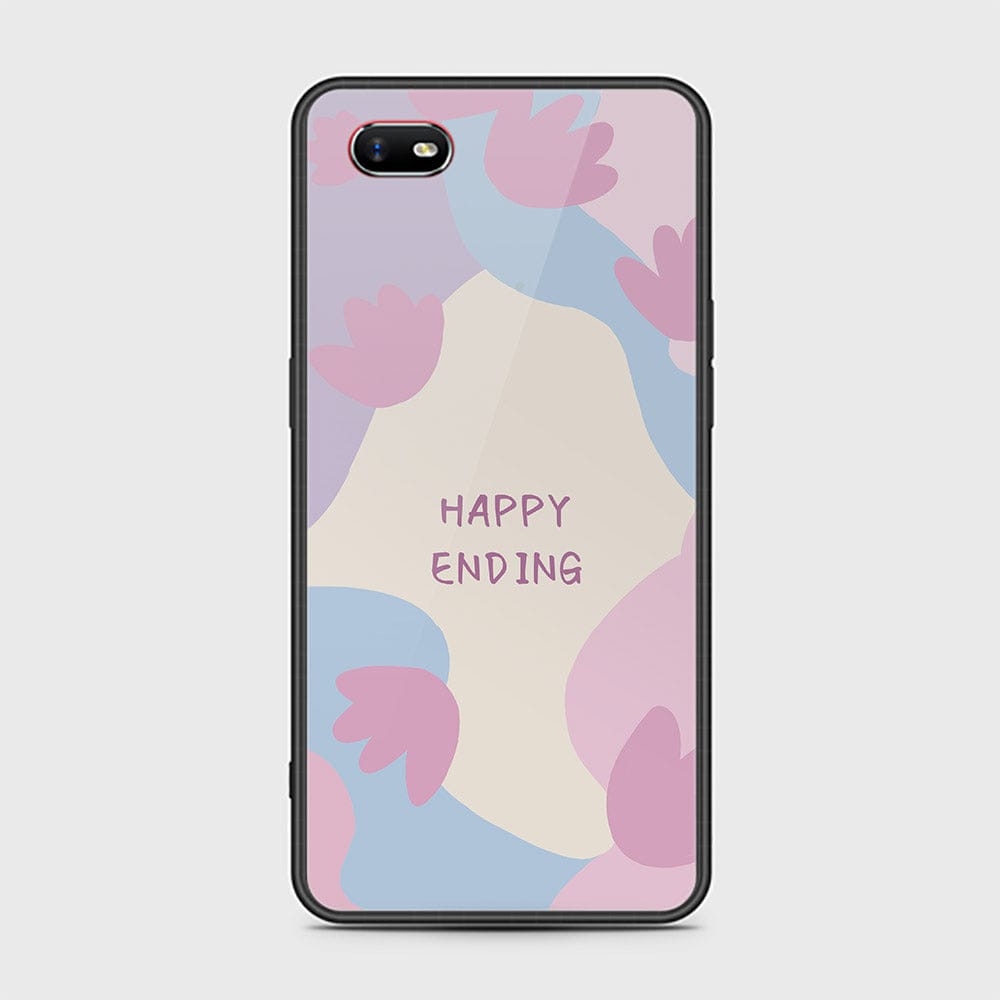 Oppo A1k Cover - Happy Series - HQ Ultra Shine Premium Infinity Glass Soft Silicon Borders Case (Fast Delivery) (H)