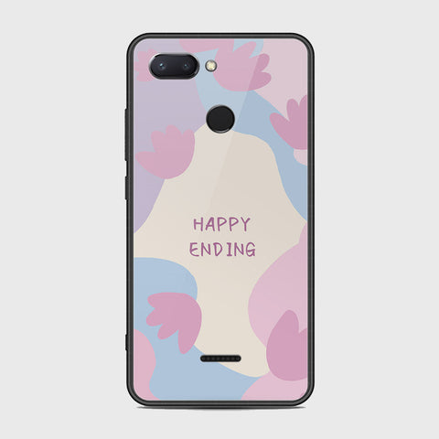 Xiaomi Redmi 6 Cover - Happy Series - HQ Ultra Shine Premium Infinity Glass Soft Silicon Borders Case