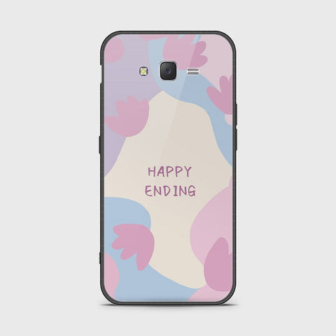 Samsung Galaxy J7 2015 Cover - Happy Series - HQ Ultra Shine Premium Infinity Glass Soft Silicon Borders Case