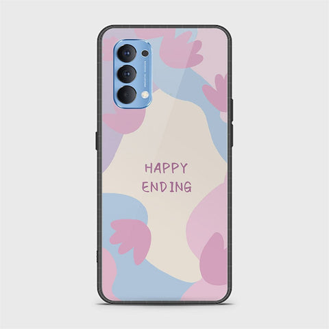 Oppo Reno 4 Cover - Happy Series - HQ Ultra Shine Premium Infinity Glass Soft Silicon Borders Case