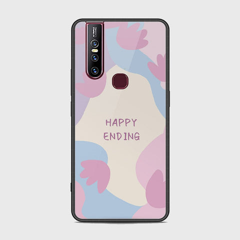 Vivo V15 Cover - Happy Series - HQ Ultra Shine Premium Infinity Glass Soft Silicon Borders Case