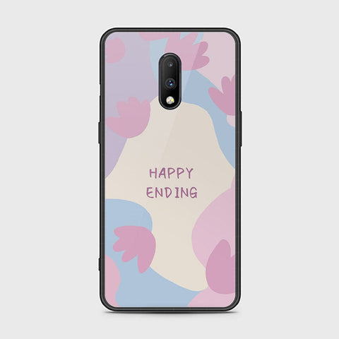 OnePlus 7 Cover - Happy Series - HQ Ultra Shine Premium Infinity Glass Soft Silicon Borders Case