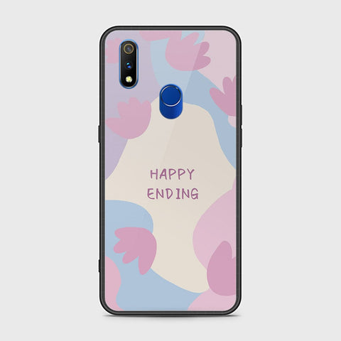 Realme 3 Pro Cover - Happy Series - HQ Ultra Shine Premium Infinity Glass Soft Silicon Borders Case