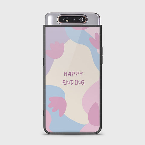 Samsung Galaxy A80 Cover - Happy Series - HQ Ultra Shine Premium Infinity Glass Soft Silicon Borders Case