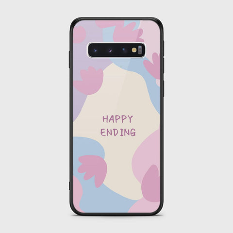 Samsung Galaxy S10 Cover - Happy Series - HQ Ultra Shine Premium Infinity Glass Soft Silicon Borders Case