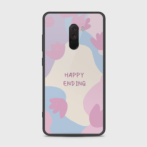 Xiaomi Pocophone F1 Cover - Happy Series - HQ Ultra Shine Premium Infinity Glass Soft Silicon Borders Case