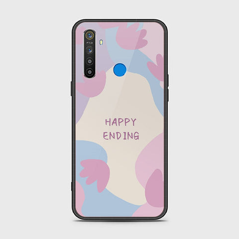 Realme 5 Cover - Happy Series - HQ Ultra Shine Premium Infinity Glass Soft Silicon Borders Case
