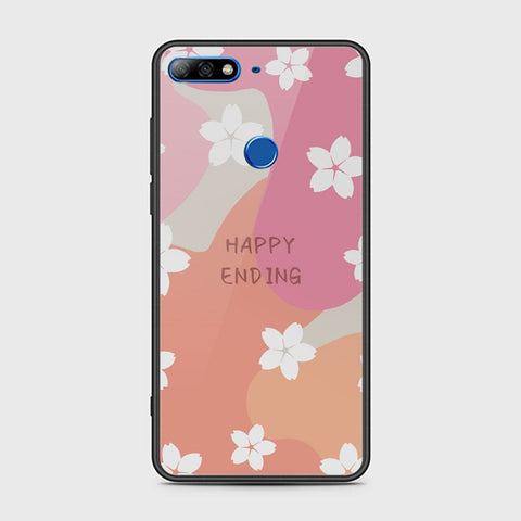 Huawei Y7 Prime 2018 Cover - Happy Series - HQ Ultra Shine Premium Infinity Glass Soft Silicon Borders Case