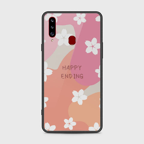 Samsung Galaxy A20s Cover - Happy Series - HQ Ultra Shine Premium Infinity Glass Soft Silicon Borders Case