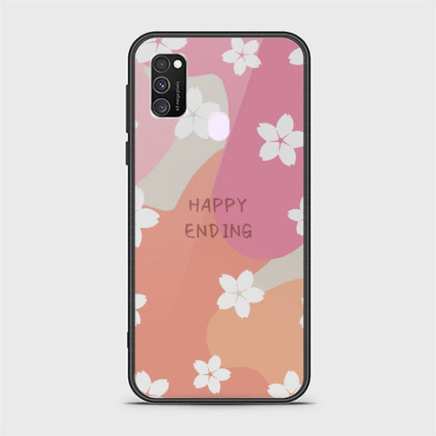 Samsung Galaxy M21 Cover - Happy Series - HQ Ultra Shine Premium Infinity Glass Soft Silicon Borders Case