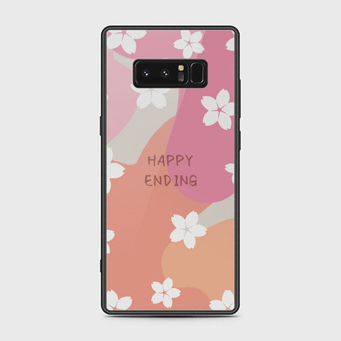 Samsung Galaxy Note 8 Cover - Happy Series - HQ Ultra Shine Premium Infinity Glass Soft Silicon Borders Case