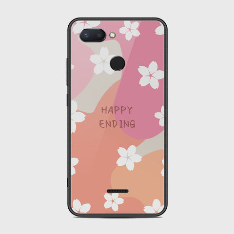 Xiaomi Redmi 6 Cover - Happy Series - HQ Ultra Shine Premium Infinity Glass Soft Silicon Borders Case