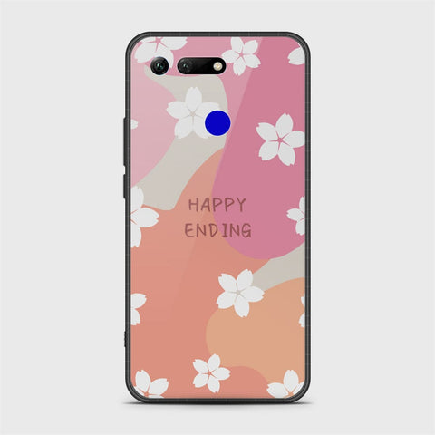 Huawei Honor View 20 Cover - Happy Series - HQ Ultra Shine Premium Infinity Glass Soft Silicon Borders Case