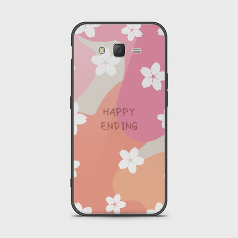 Samsung Galaxy J7 2015 Cover - Happy Series - HQ Ultra Shine Premium Infinity Glass Soft Silicon Borders Case