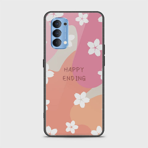 Oppo Reno 4 Cover - Happy Series - HQ Ultra Shine Premium Infinity Glass Soft Silicon Borders Case