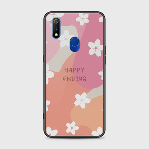 Realme 3 Pro Cover - Happy Series - HQ Ultra Shine Premium Infinity Glass Soft Silicon Borders Case