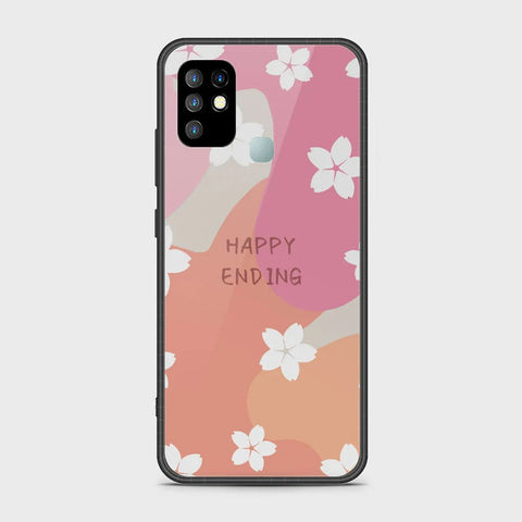 Infinix Hot 10 Cover - Happy Series - HQ Ultra Shine Premium Infinity Glass Soft Silicon Borders Case