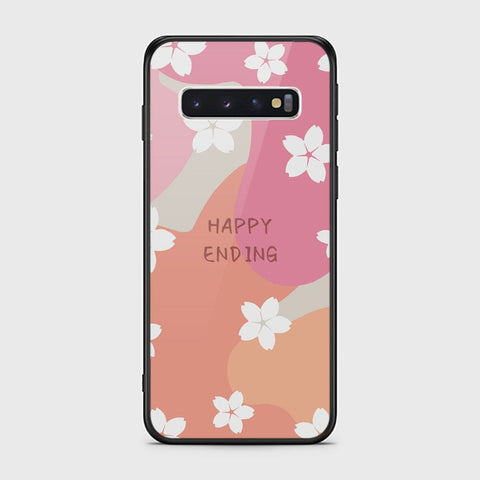 Samsung Galaxy S10 Cover - Happy Series - HQ Ultra Shine Premium Infinity Glass Soft Silicon Borders Case