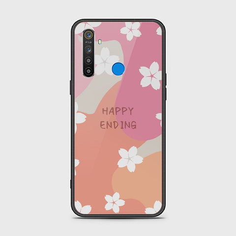 Realme 5 Cover - Happy Series - HQ Ultra Shine Premium Infinity Glass Soft Silicon Borders Case