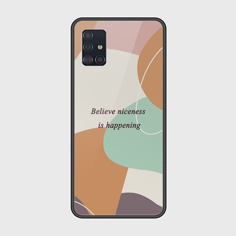 Samsung Galaxy A51 Cover - Happy Series - HQ Ultra Shine Premium Infinity Glass Soft Silicon Borders Case
