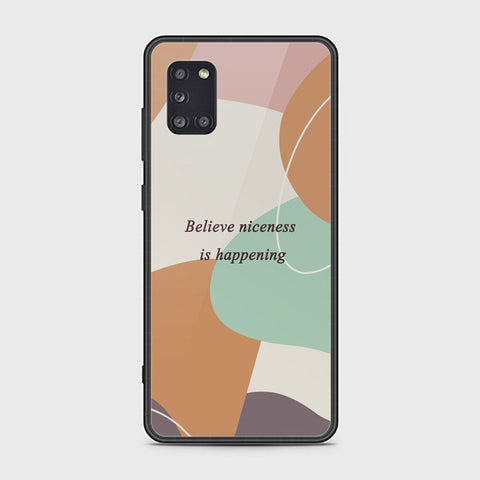 Samsung Galaxy A31 Cover - Happy Series - HQ Ultra Shine Premium Infinity Glass Soft Silicon Borders Case