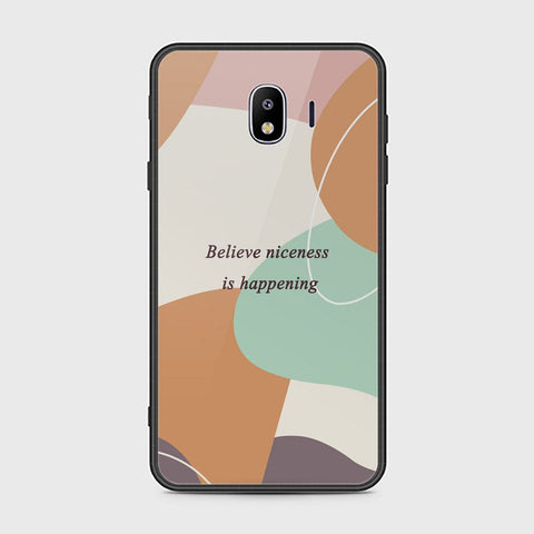 Samsung Galaxy J4 2018 Cover - Happy Series - HQ Ultra Shine Premium Infinity Glass Soft Silicon Borders Case