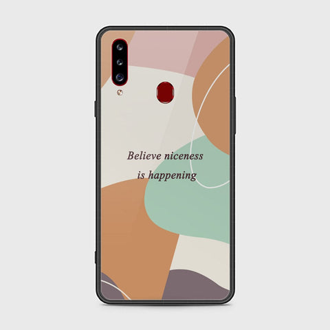 Samsung Galaxy A20s Cover - Happy Series - HQ Ultra Shine Premium Infinity Glass Soft Silicon Borders Case